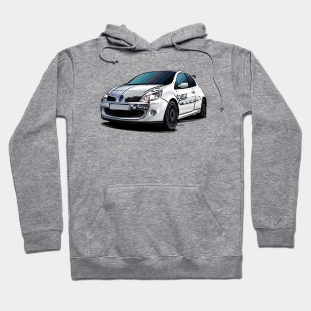 Renault Clio RS - Illustration Hoodie by Mario Ramos Rally Art